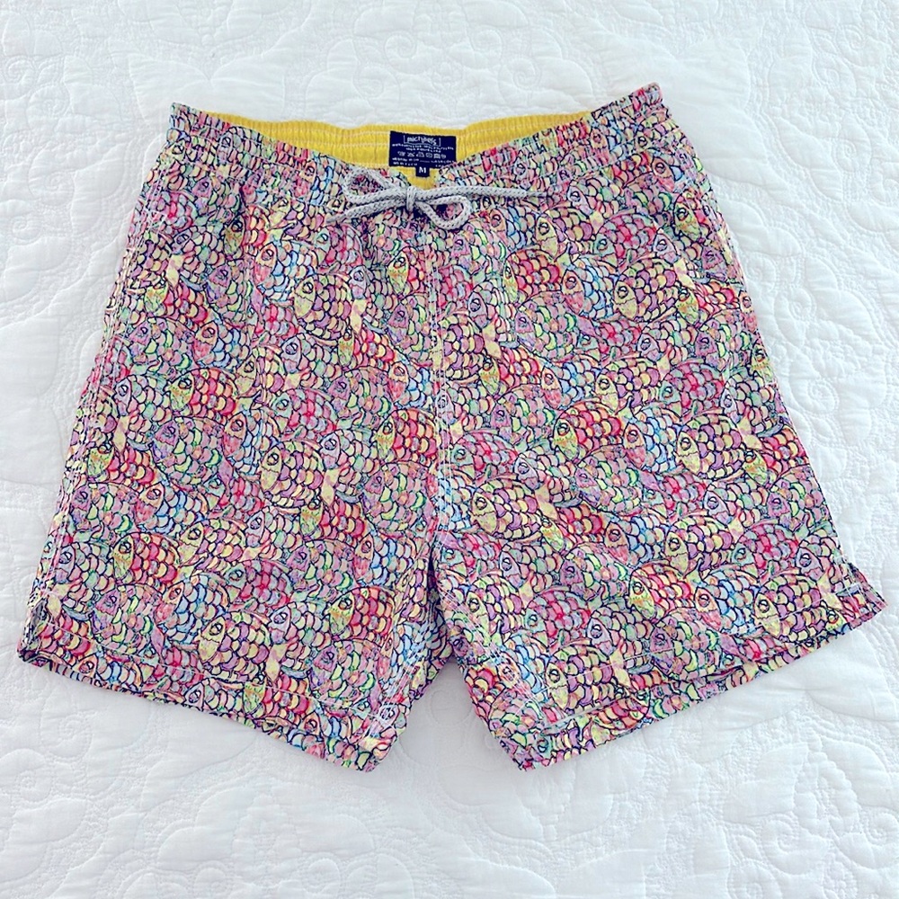Michael’s Mesh Liner Swim Trunks Shorts Men’s Size Medium M Abstract Fish Multi